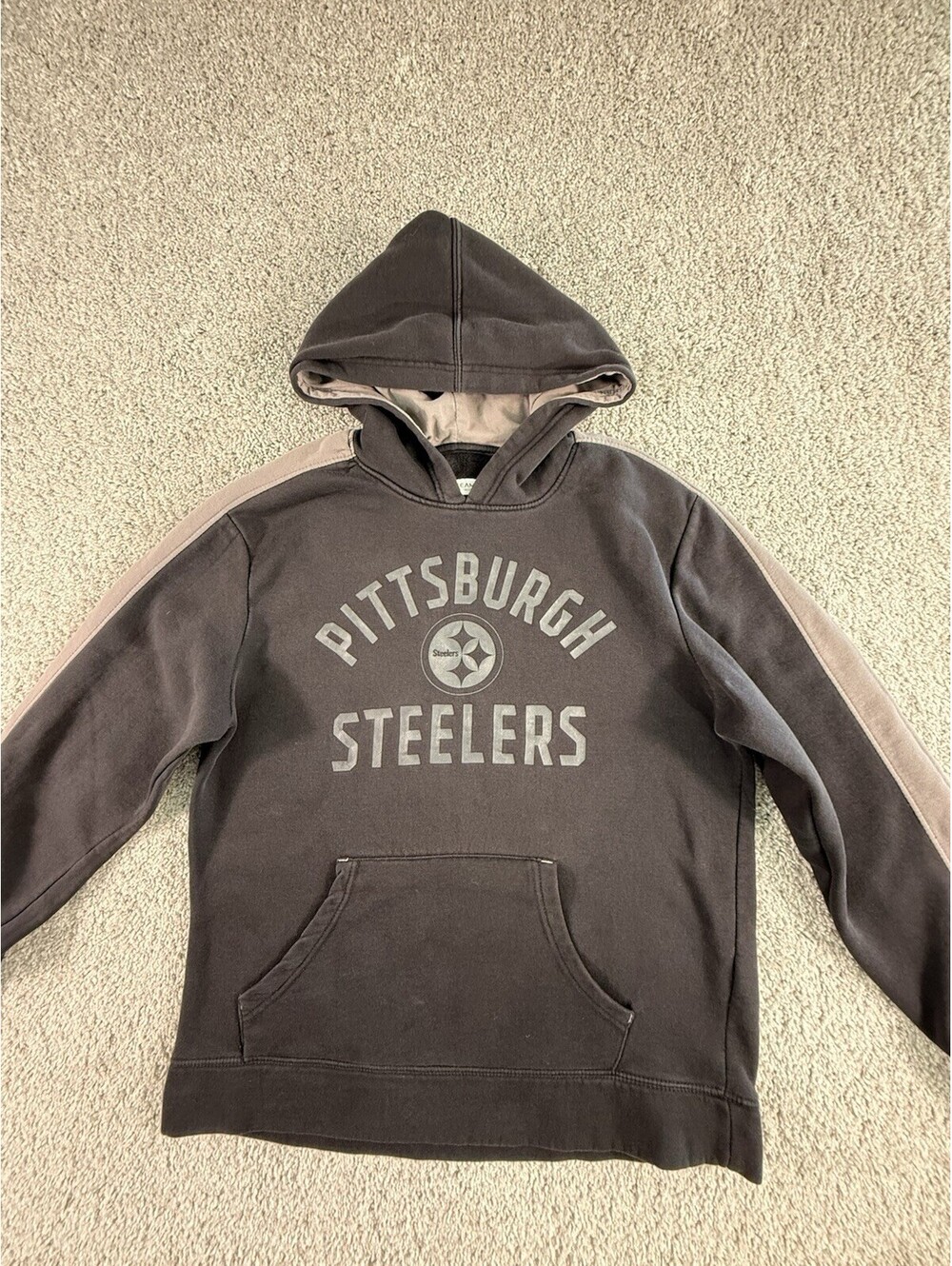 NFL Pittsburgh Steelers Hoodie Black and Gray Men’s Large